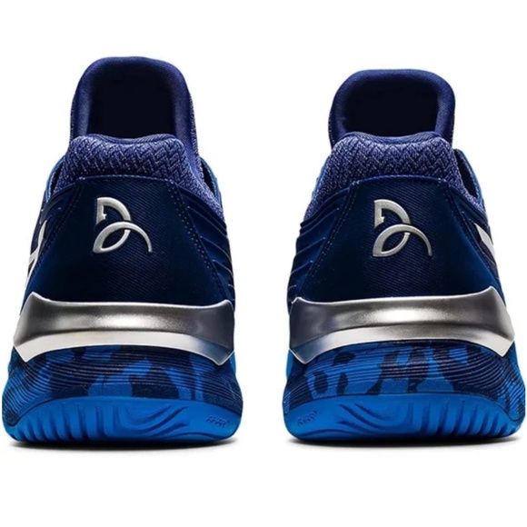 Men’s Asics Court Flytefoam Novak Blue Print Camo Court Sneakers Size 9 - Picture 2 of 11